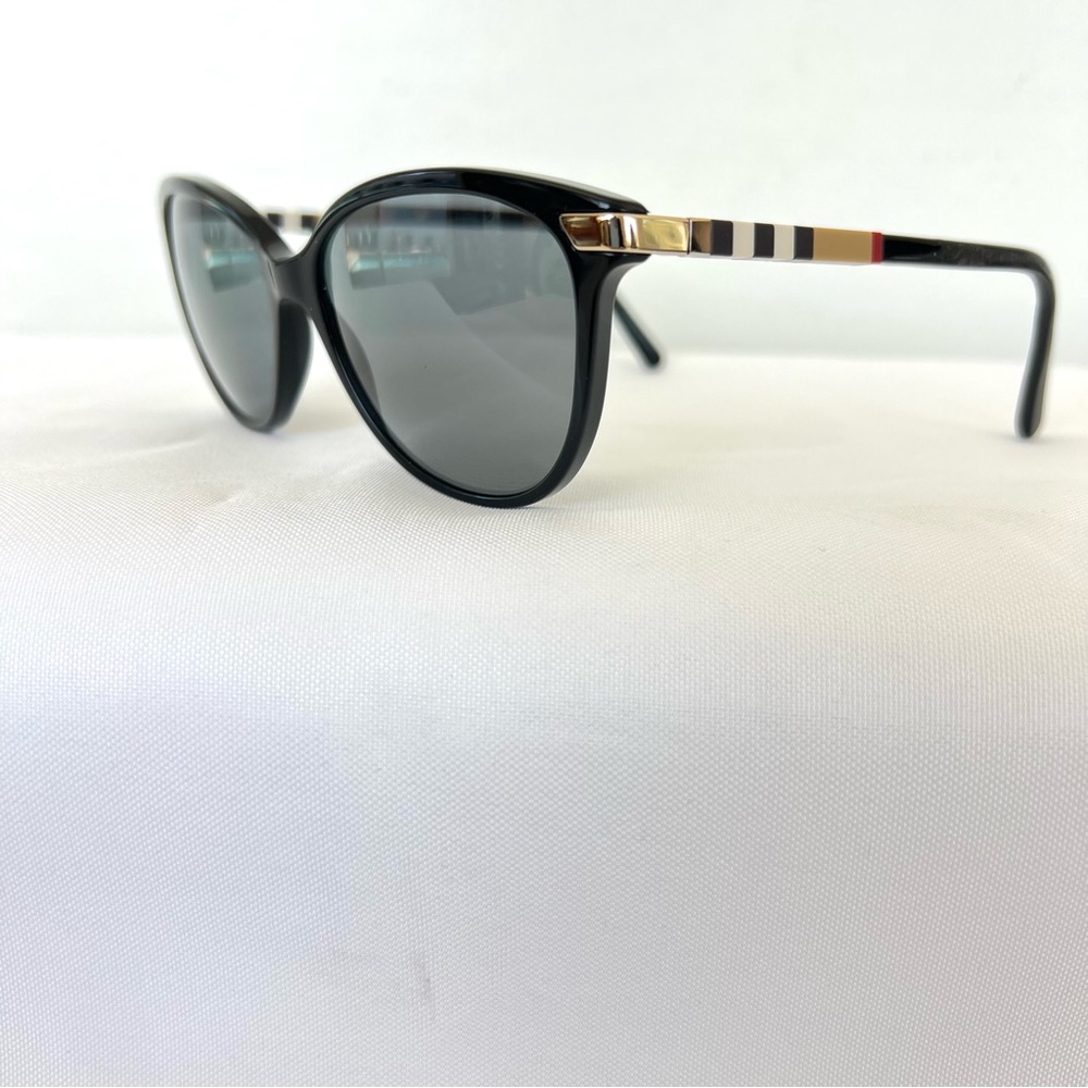 BURBERRY Italy B 4216 3001/T3 Cat Eye Full Rim Black w Strips Frame Glasses - Picture 7 of 13